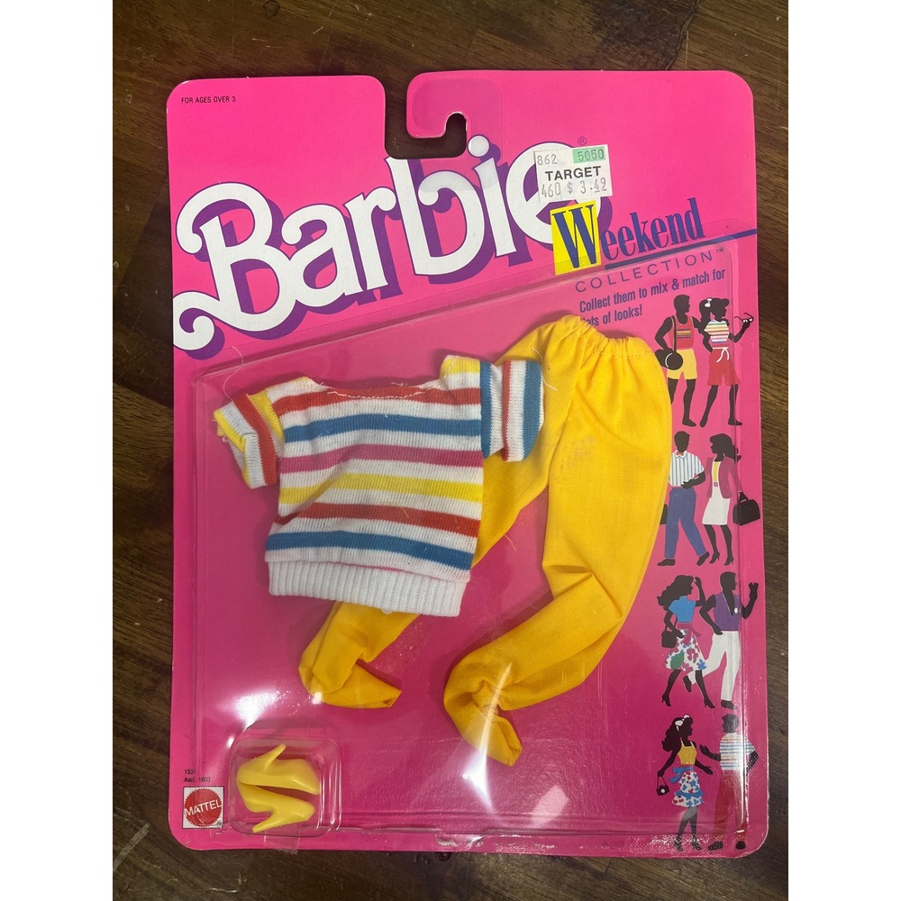 Vintage 1988 Barbie Weekend Collection Fashion Pack 1531 Yellow Pants Outfit